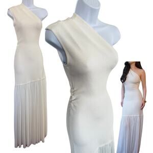 Proenza Schouler White One Shoulder Gown Dress Bridal Modern Minimalist Sz 0